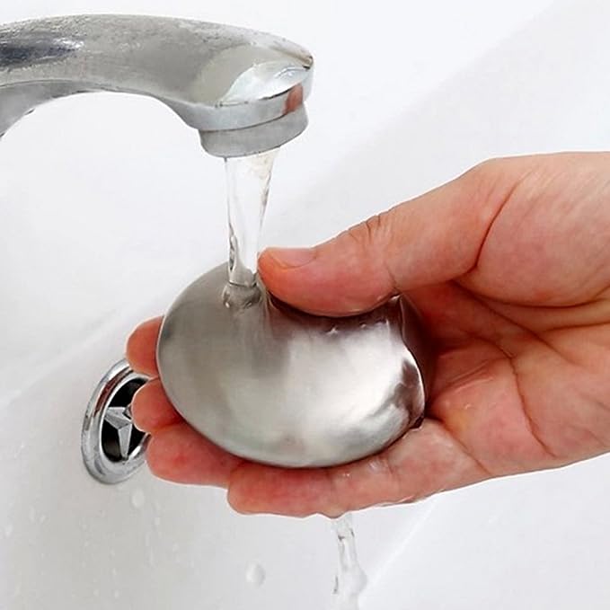 Stainless Steel Odour Removing Soap Bar – Eliminates Garlic, Fish & Cooking Smells