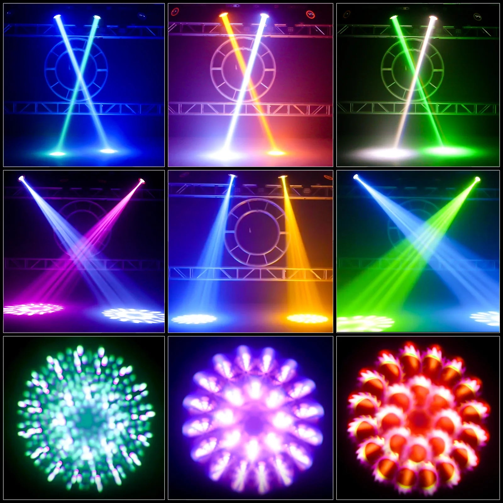 LeLeght 230W High Brightness Beam Light RGBW Gobo Rotating Light DMX512 Moving Head Lighting for DJ Party Bar Disco Dance