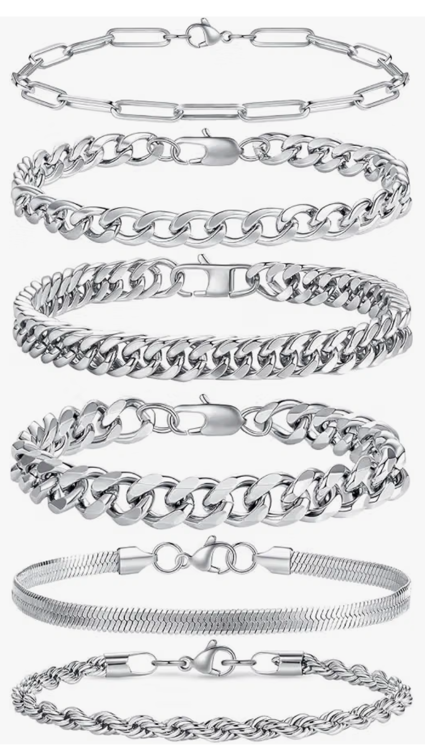 six piece mens braclets
