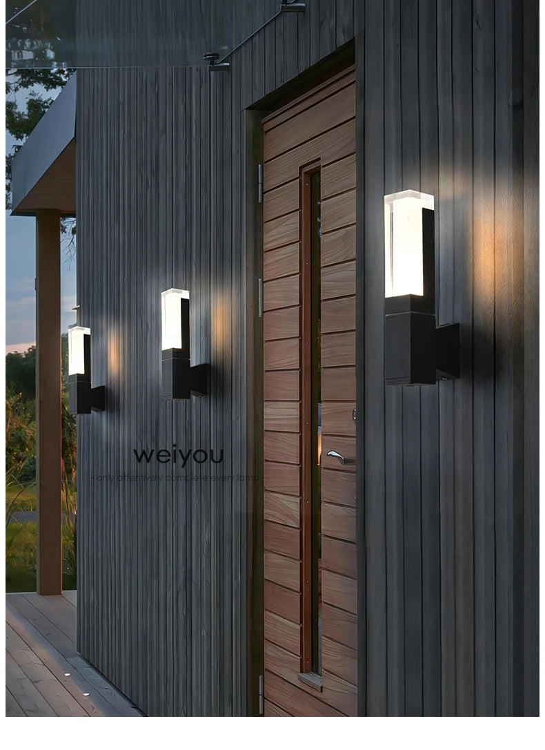 PIR Sensor outdoor wall lamp waterproof courtyard lamp modern minimalist corridor staircase lamp villa front door lamp garden