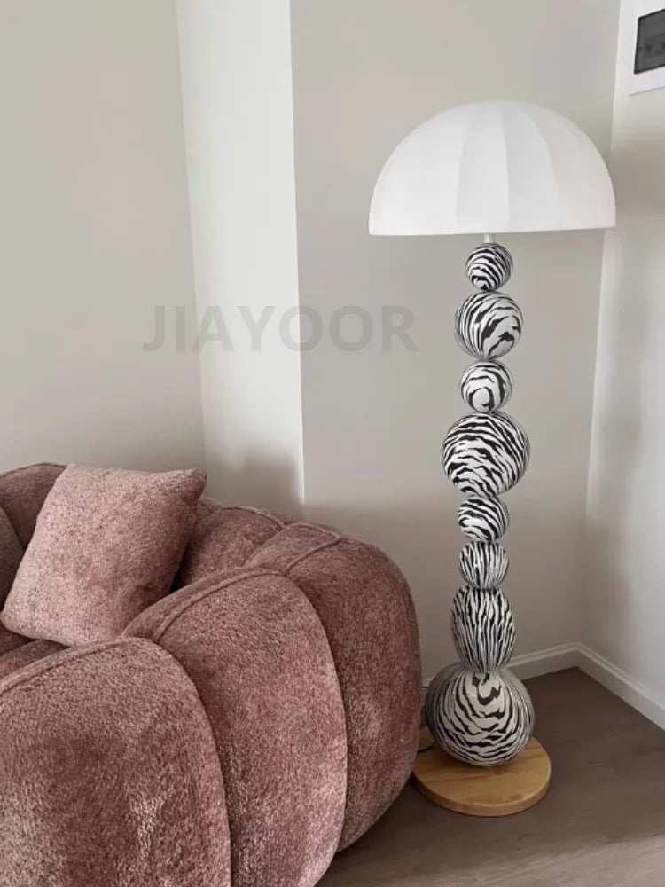 Medieval Zebra Floor Lamp Living Room Sofa Standing Lamp Creative Design Bedroom Decoration Desk Lamp Sphere Ornament Light LED