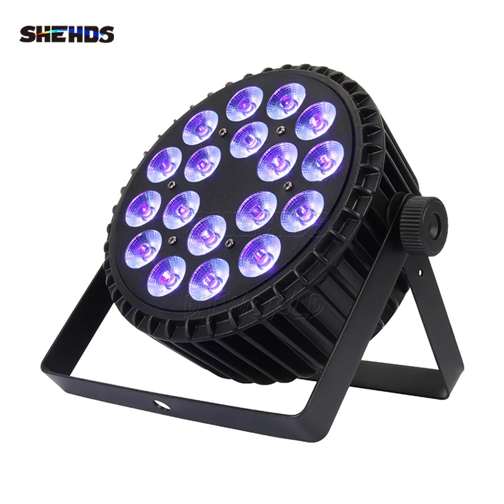 SHEHDS LED 4pcs 18x12W RGBW/18x18W RGBWA+UV Flat Par Lighting Aluminum Alloy DJ Disco Stage Equipment Christmas Decoration