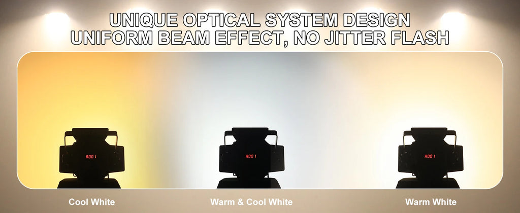 Yiflamefly 200W COB Par Lights Linear Spotlights With Barn Door Warm&Cold White Stage Lights DMX512 DJ Lights For Party Concert