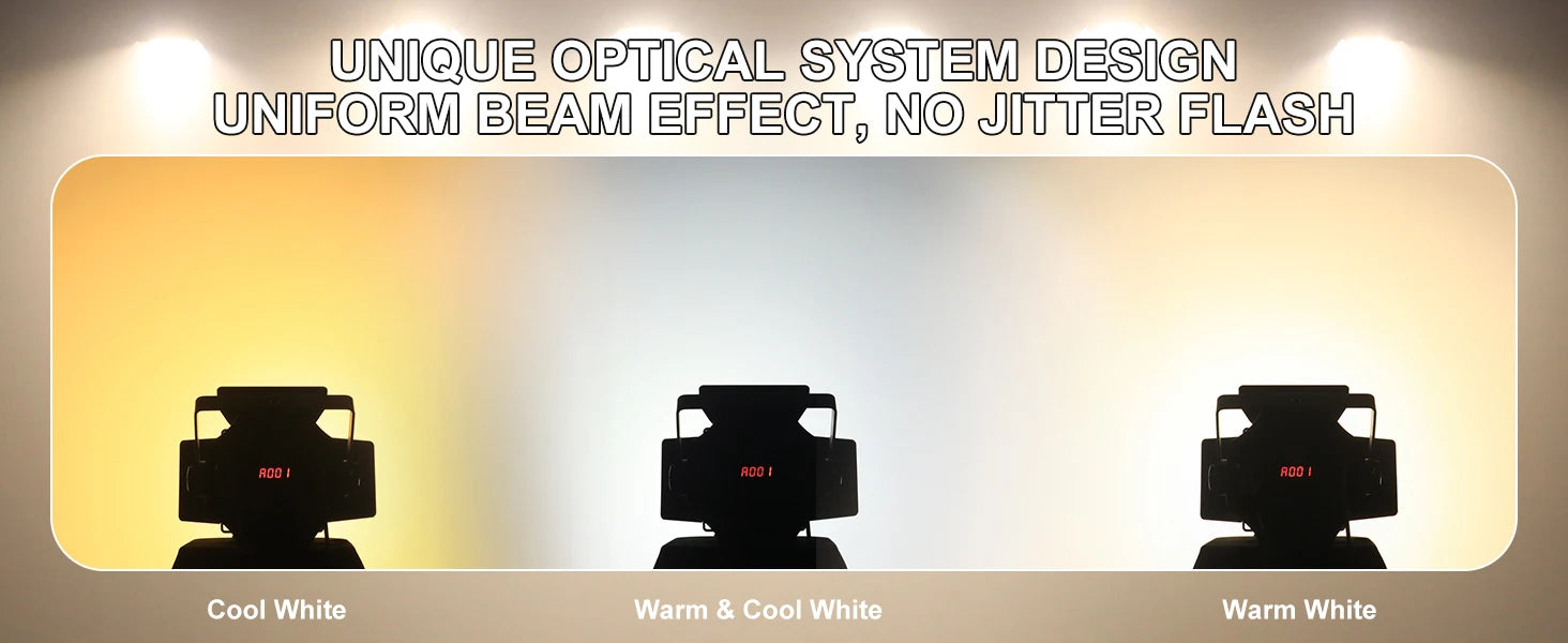 Yiflamefly 200W COB Par Lights Linear Spotlights With Barn Door Warm&Cold White Stage Lights DMX512 DJ Lights For Party Concert