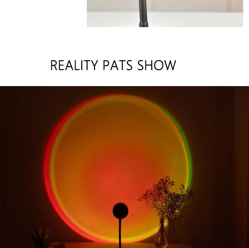 LED Sunset Lamp Nightlights USB Projector Birthday Party Decoration Mood Lights For Bedroom Living Room Wall Photography