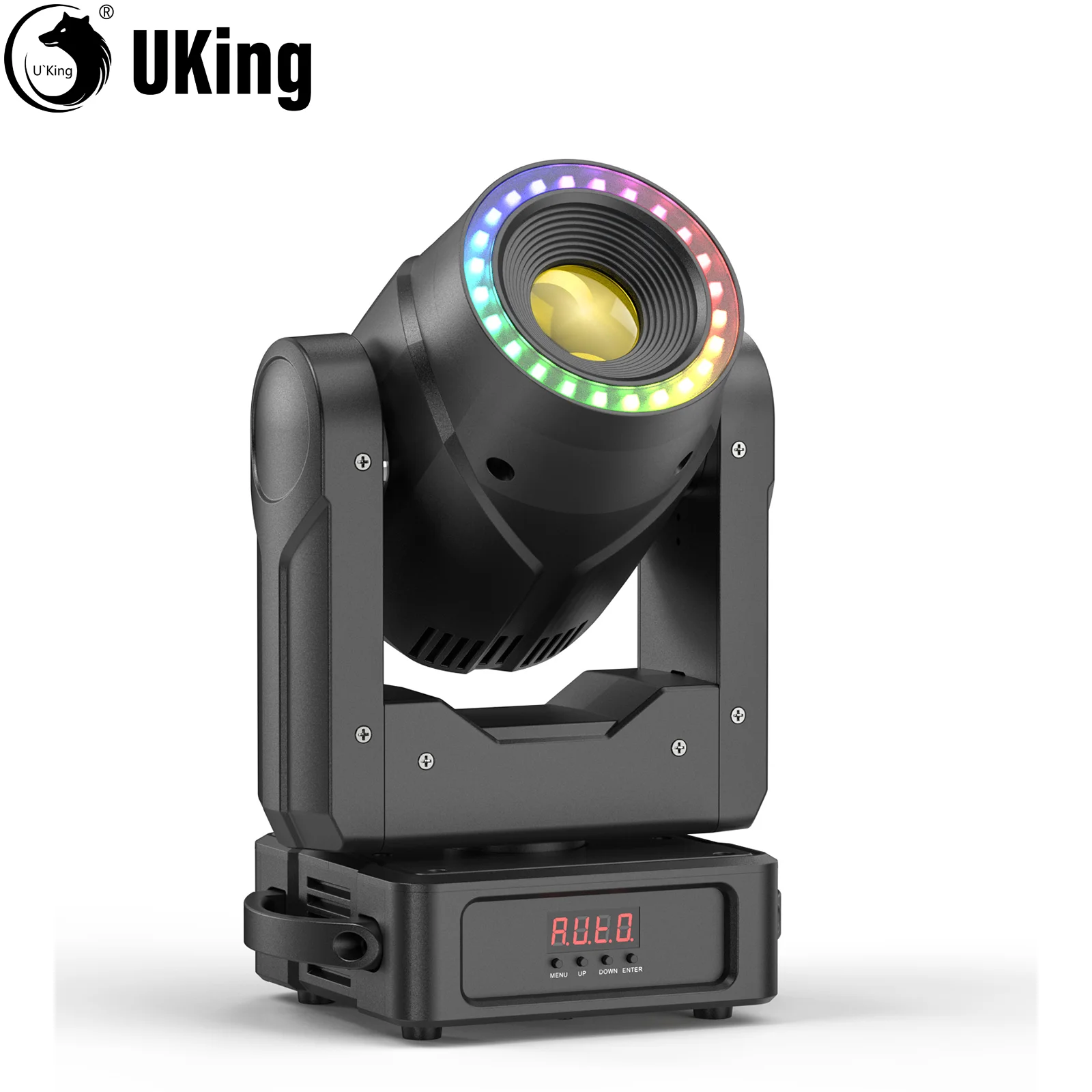 U'King Mini 150W Moving Head DJ Light With Strip 7GOBO 7Color 3Prism RGBW LED Stage Lights DMX512 For DJ Disco Wedding Party Bar