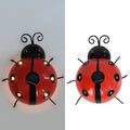 1Pcs Ladybug Ornament IP65 Waterproof Lifelike Metal Ladybug Outdoor Hanging Beetle Solar Light Front Porch Backyard Decoration