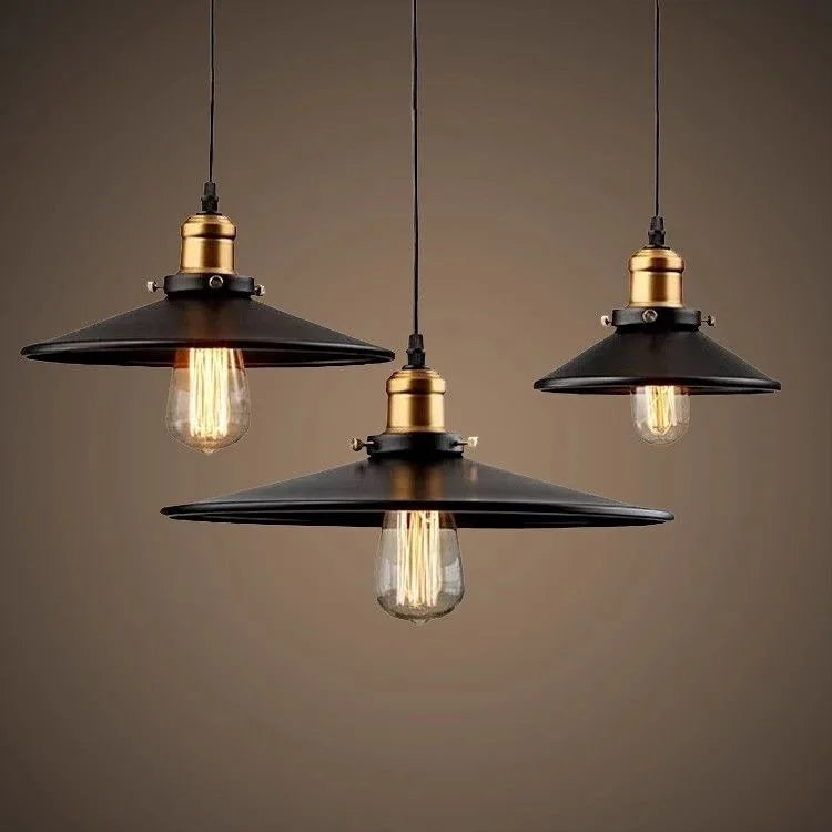 3 Lights IndustrialVintagePendantLampBlack MetalUmbrellaShade HangingCeiling Light ForCafeBarRestaurant KitchenDining Home Decor