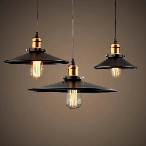 3 Lights IndustrialVintagePendantLampBlack MetalUmbrellaShade HangingCeiling Light ForCafeBarRestaurant KitchenDining Home Decor