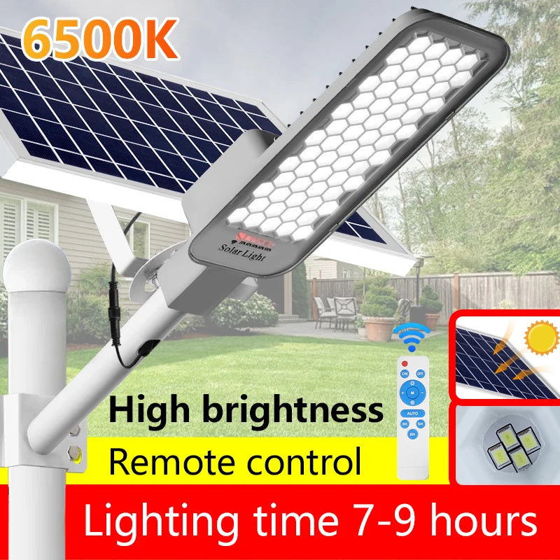 Solar Street Light Outdoor Dusk to Dawn Solar Lights Outdoor with and Remote Control Solar Parking Lot Lights for Courtyard