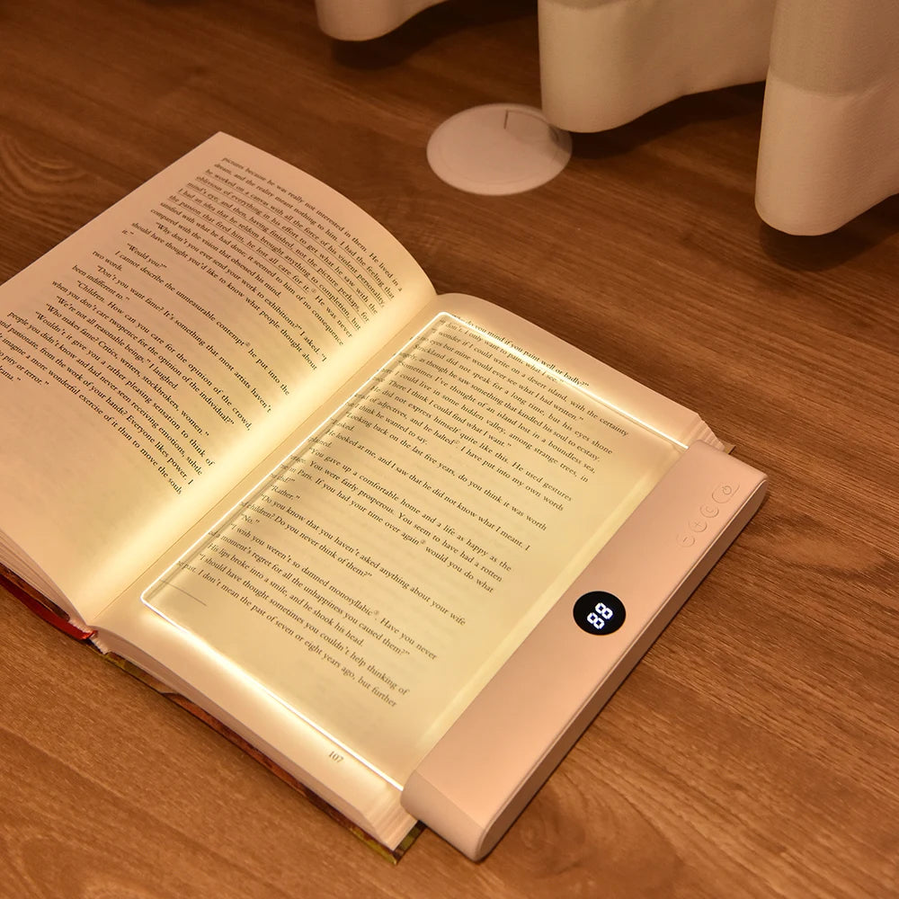 LED Book Light and Night Light 2 in 1, 3 Color Temperatures & Stepless Dimming, USB Rechargeable Reading Light with Timer for Ni