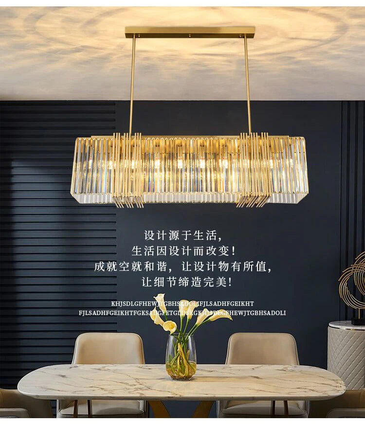 American Modern Luxury Steel Led Pendant Lights Dining Room Gold Lustre Straight Hanging Lamp Deco Indoor Lighting Fixtures Lamp