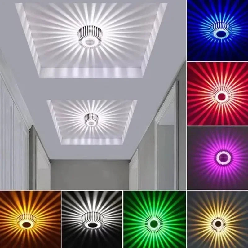 LED Ceiling Lights Sun Shone Brightly Wall Sconce 3w Colorful Lamps For Living Room Corridor Aisle Restaurant Front Porch Deco