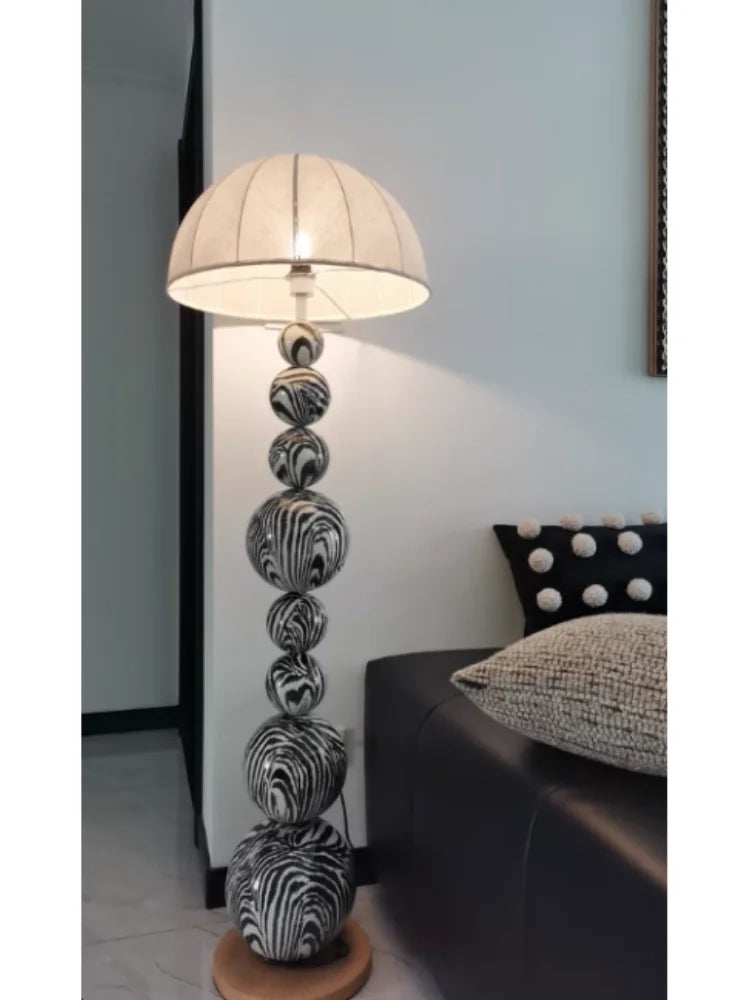 Medieval Zebra Floor Lamp Living Room Sofa Standing Lamp Creative Design Bedroom Decoration Desk Lamp Sphere Ornament Light LED