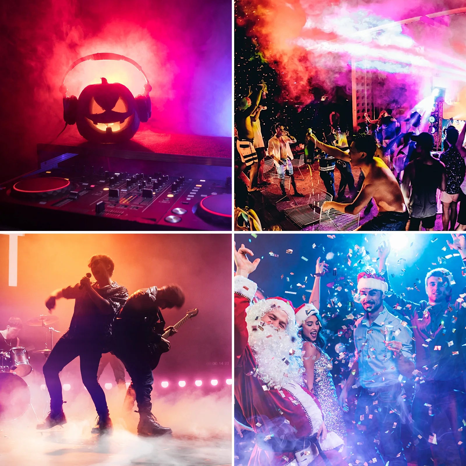 Yiflamefly 2Pcs 1200W Smoke Machine with RGB 6LEDs Lighting for Theater Professional Stage Home Entertainment Halloween Party