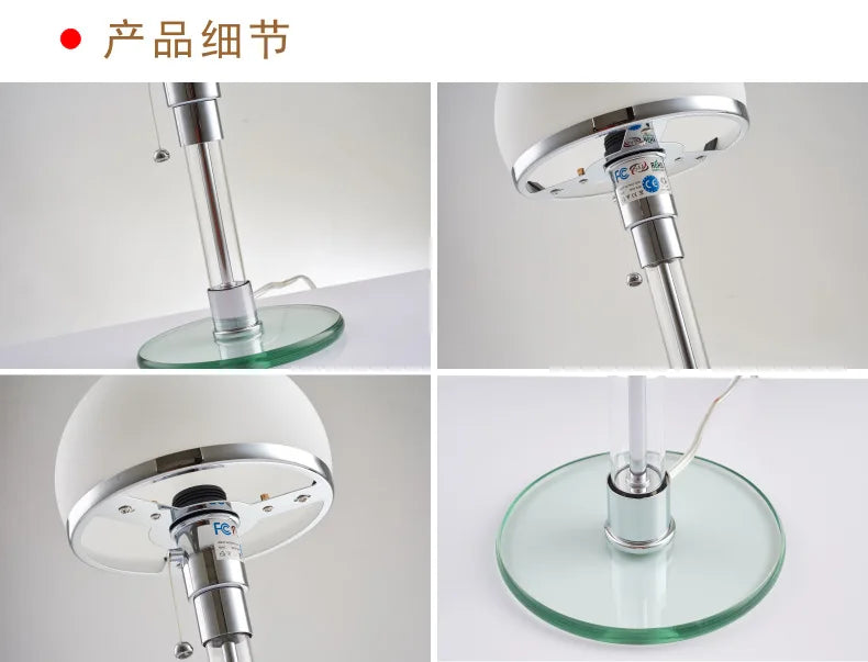 Bauhaus Lamp White Table Lamp Danish Designer Nordic Bedroom Bedside Simple Glass Table Light for Living Room