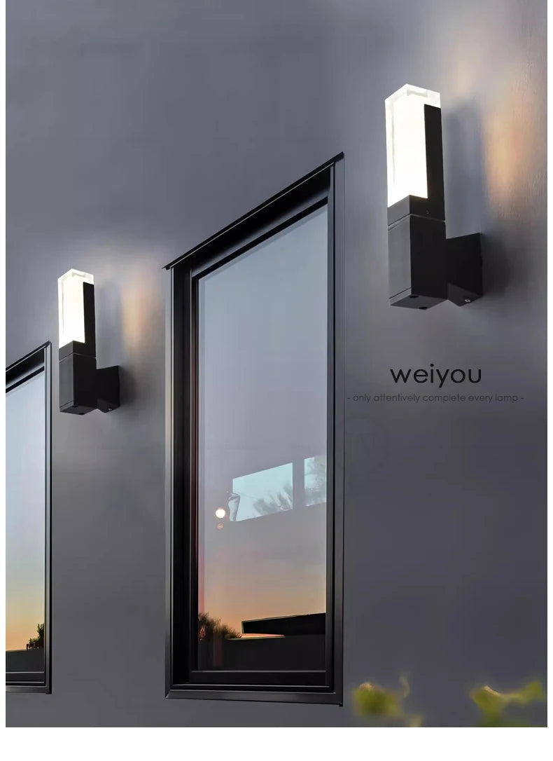 PIR Sensor outdoor wall lamp waterproof courtyard lamp modern minimalist corridor staircase lamp villa front door lamp garden