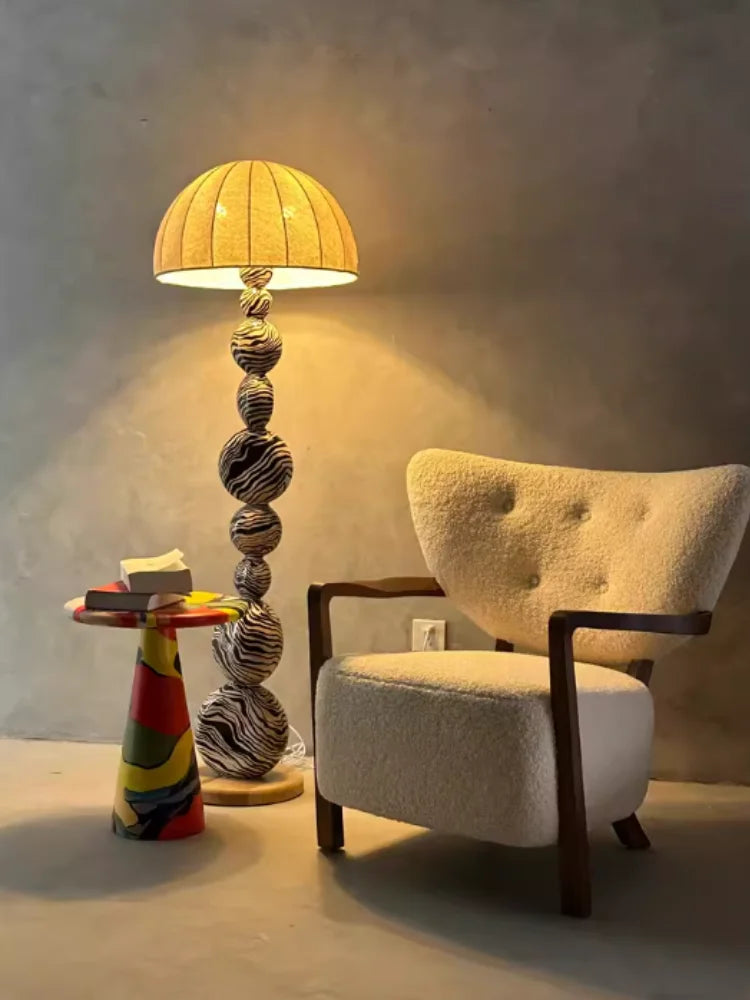 Medieval Zebra Floor Lamp Living Room Sofa Standing Lamp Creative Design Bedroom Decoration Desk Lamp Sphere Ornament Light LED