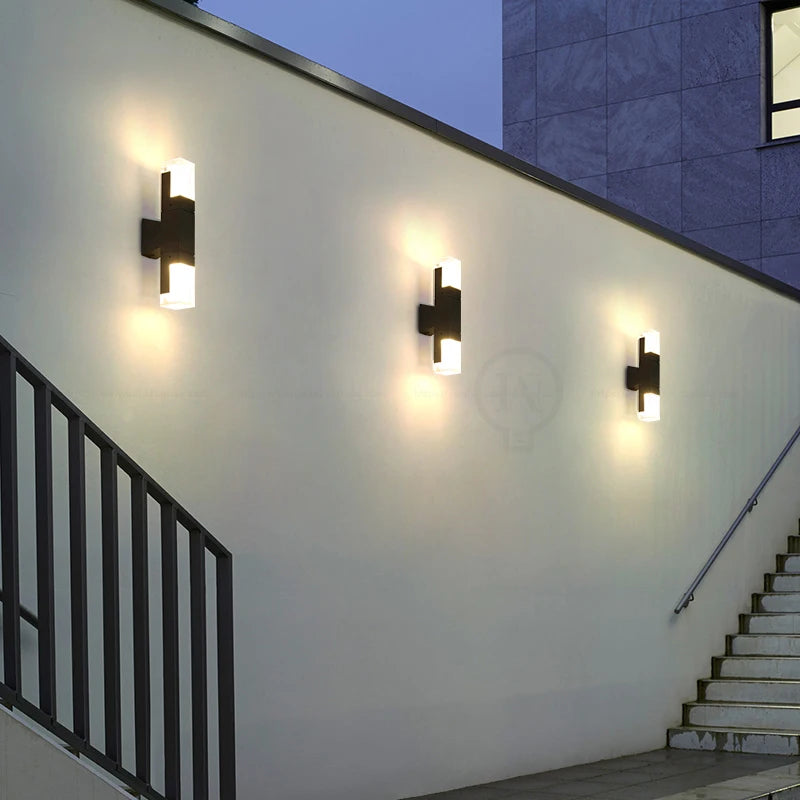 PIR Sensor outdoor wall lamp waterproof courtyard lamp modern minimalist corridor staircase lamp villa front door lamp garden