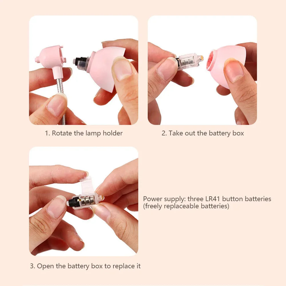 1Pc Cute Mini Lamp to Read Book Eye Protection Rotatable Reading Lamp with Clamp Reading Lights for Books Desk Table Bedroom