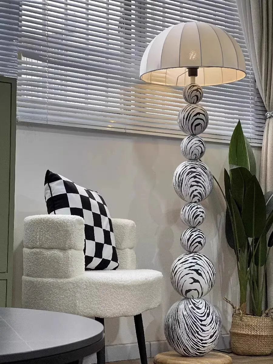 Medieval Zebra Floor Lamp Living Room Sofa Standing Lamp Creative Design Bedroom Decoration Desk Lamp Sphere Ornament Light LED