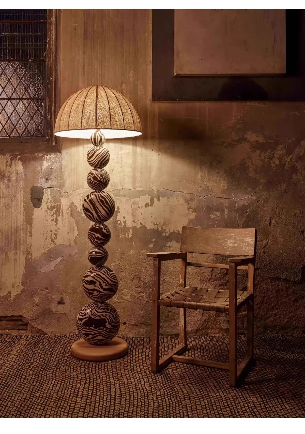 Medieval Zebra Floor Lamp Living Room Sofa Standing Lamp Creative Design Bedroom Decoration Desk Lamp Sphere Ornament Light LED