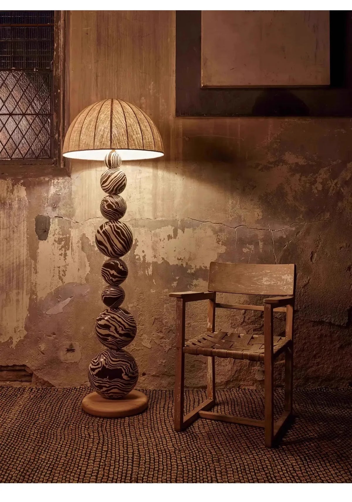 Medieval Zebra Floor Lamp Living Room Sofa Standing Lamp Creative Design Bedroom Decoration Desk Lamp Sphere Ornament Light LED