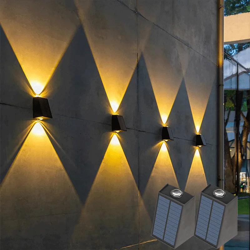 LED Solar Lights Outdoor Solar Powered Wall Lamp Waterproof Outdoor Garden Decorations Sunlight for Street Balcony Villa Lamp