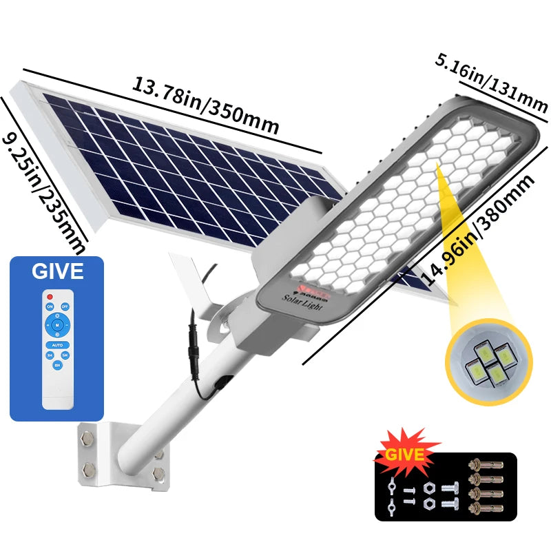 Solar Street Light Outdoor Dusk to Dawn Solar Lights Outdoor with and Remote Control Solar Parking Lot Lights for Courtyard