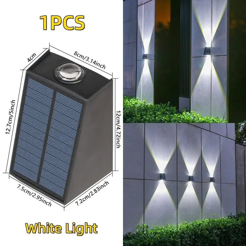 LED Solar Lights Outdoor Solar Powered Wall Lamp Waterproof Outdoor Garden Decorations Sunlight for Street Balcony Villa Lamp