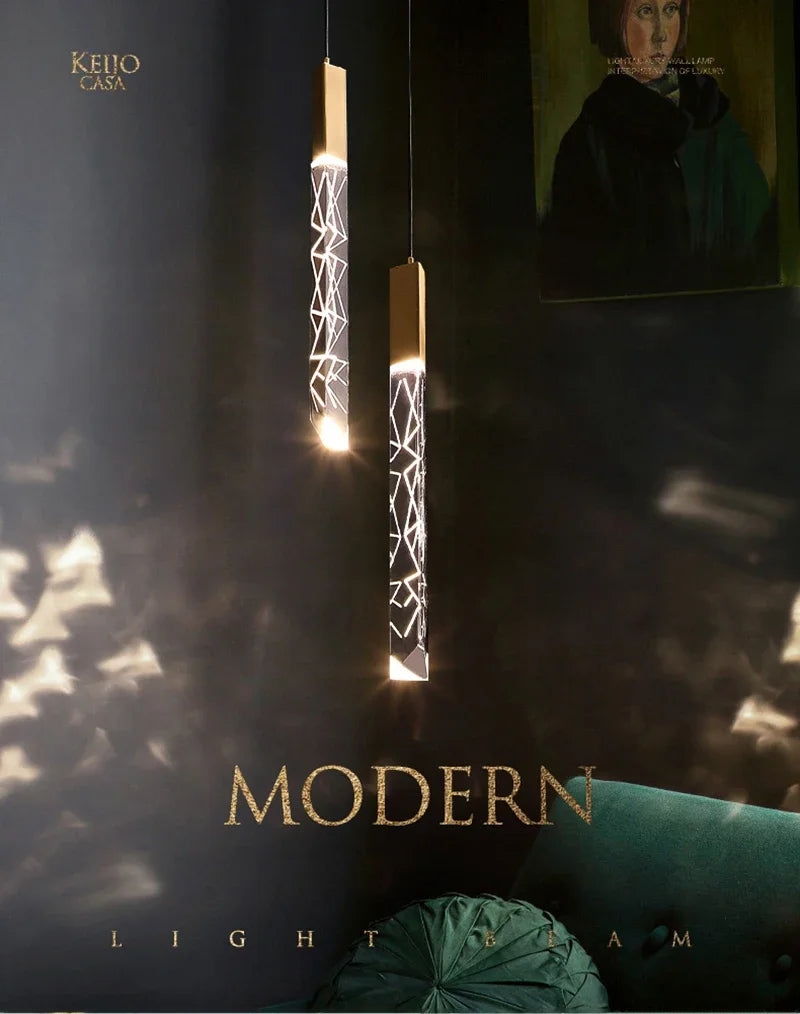 Luxury Led Pendant Lamp Modern Loft K9 Crystal Ceiling Chandelier Gold Duplex Staircase Living Room Decor Hotel Hanging Light