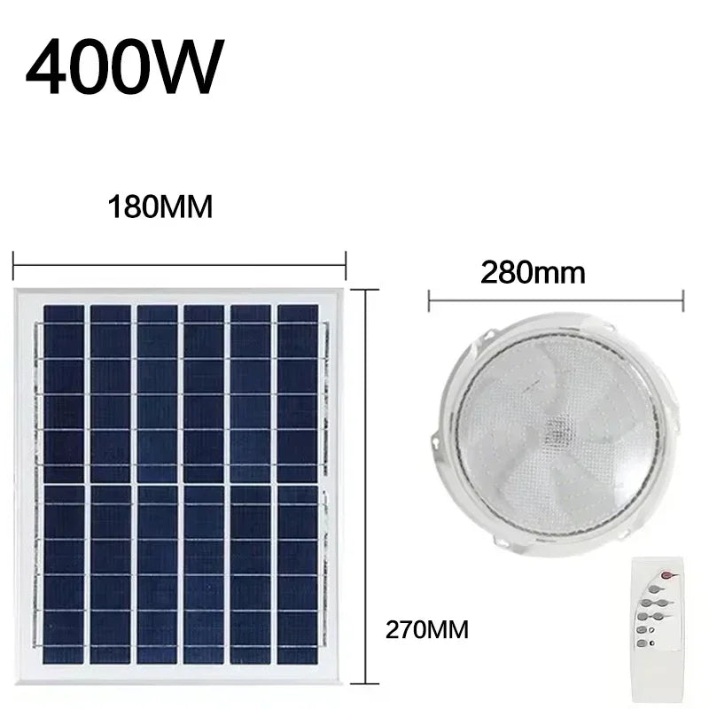 60/500W LED Solar Ceiling Light IP66 Waterproof Indoor Home Top Ceiling House Outdoor Garden pandent light Living Room Lighting