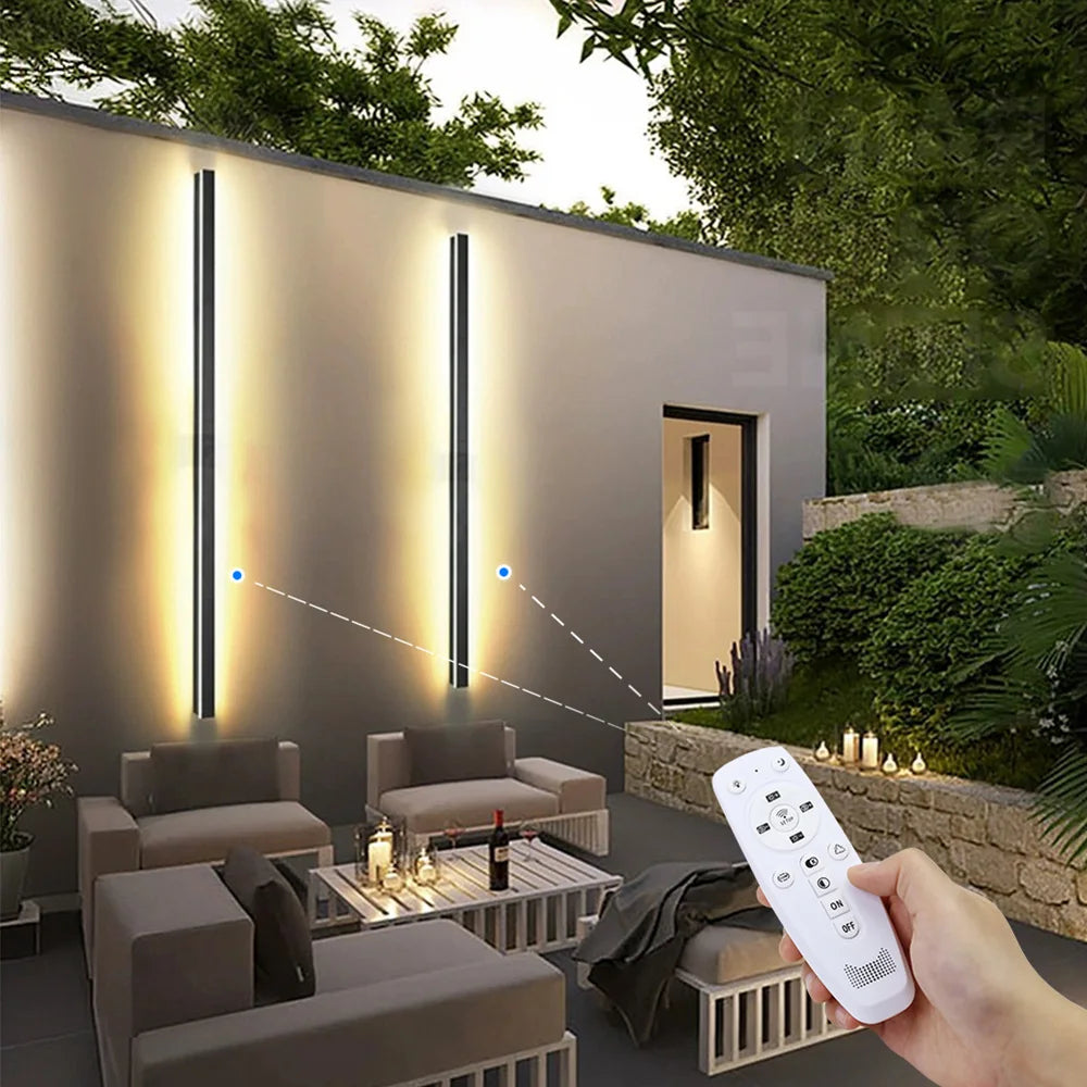 2/1 PCS Outdoor Lighting Waterproof LED Dimming  Remote Control IP65 Waterproof Wall Light  Porch Sconce  85V- 265V 60-200cm