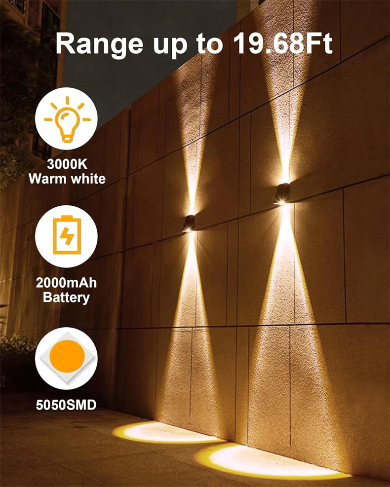 LED Solar Lights Outdoor Solar Powered Wall Lamp Waterproof Outdoor Garden Decorations Sunlight for Street Balcony Villa Lamp