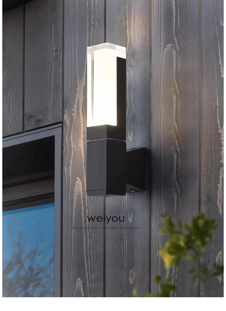 PIR Sensor outdoor wall lamp waterproof courtyard lamp modern minimalist corridor staircase lamp villa front door lamp garden