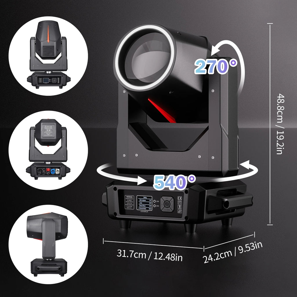 U'King 295W 14R HID Beam Moving Head Light 8/18 Prism Gobo Zoom  Rainbow Effect Stage Light DMX512 DJ Lights For Xmas Party KTV