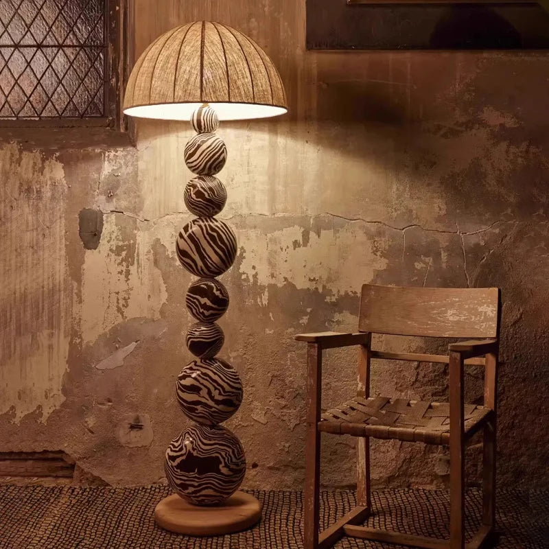 Medieval Zebra Floor Lamp Living Room Sofa Standing Lamp Creative Design Bedroom Decoration Desk Lamp Sphere Ornament Light LED