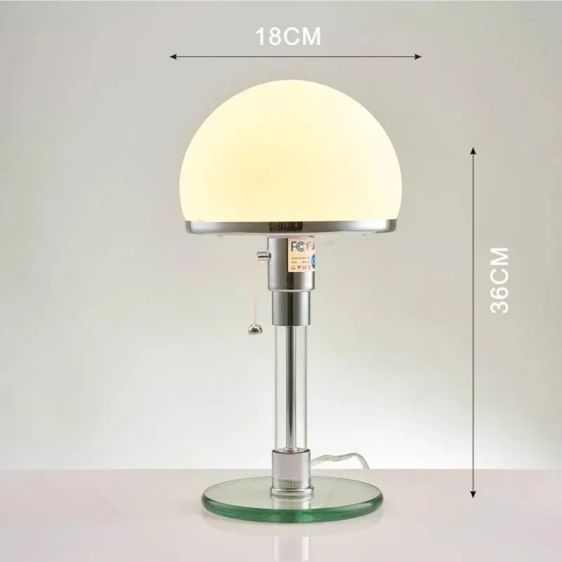 Bauhaus Lamp White Table Lamp Danish Designer Nordic Bedroom Bedside Simple Glass Table Light for Living Room