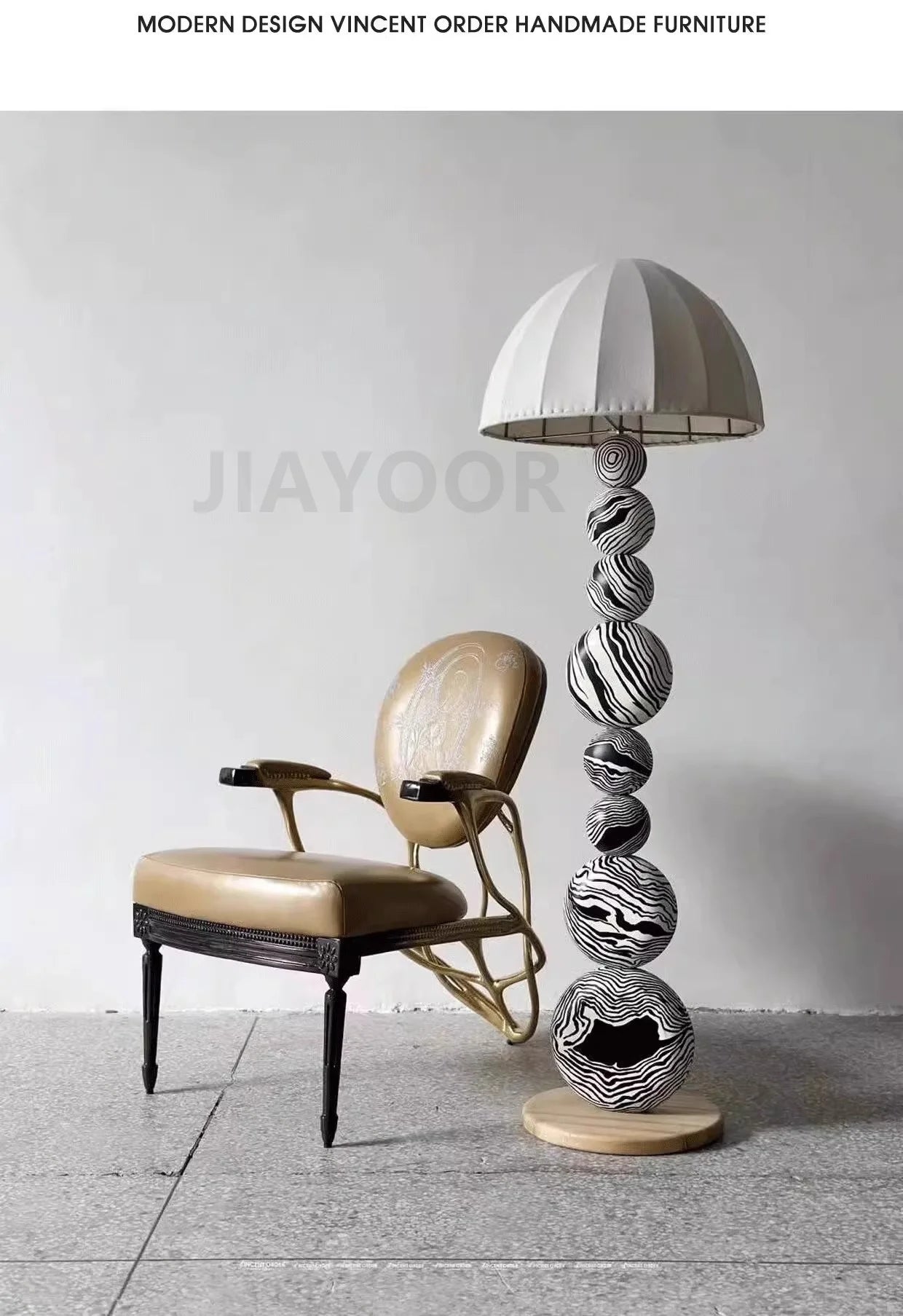 Medieval Zebra Floor Lamp Living Room Sofa Standing Lamp Creative Design Bedroom Decoration Desk Lamp Sphere Ornament Light LED