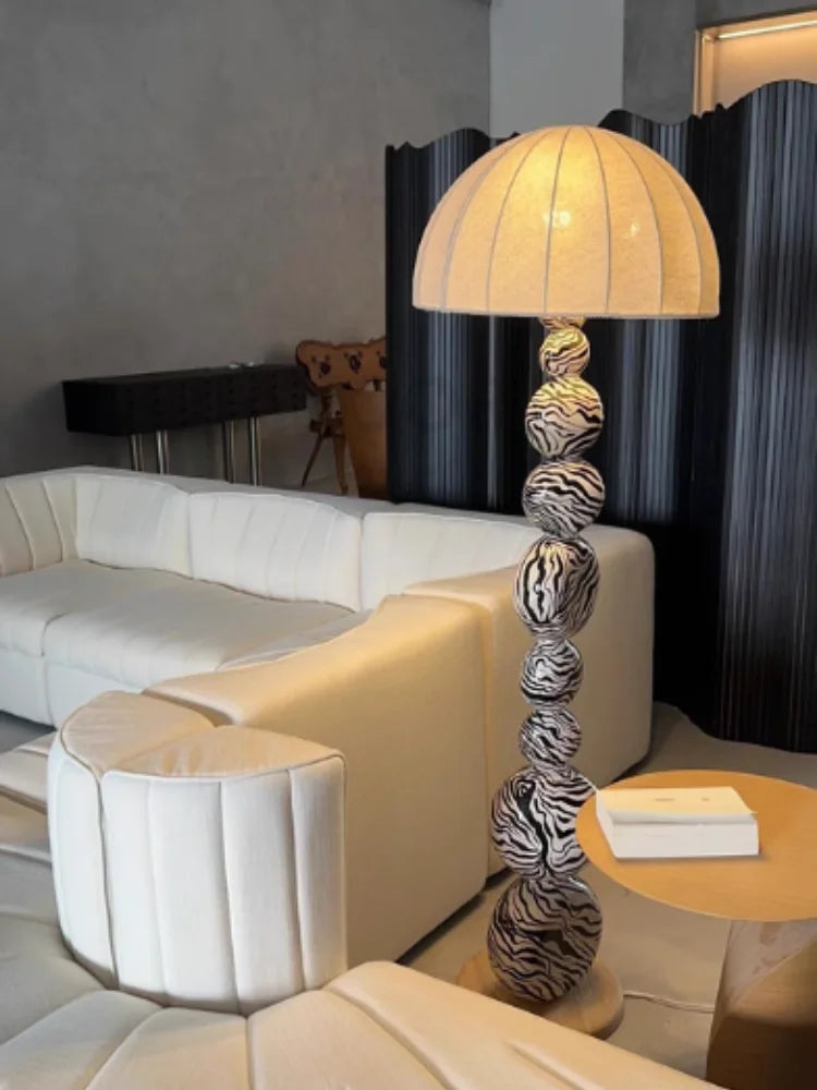 Medieval Zebra Floor Lamp Living Room Sofa Standing Lamp Creative Design Bedroom Decoration Desk Lamp Sphere Ornament Light LED