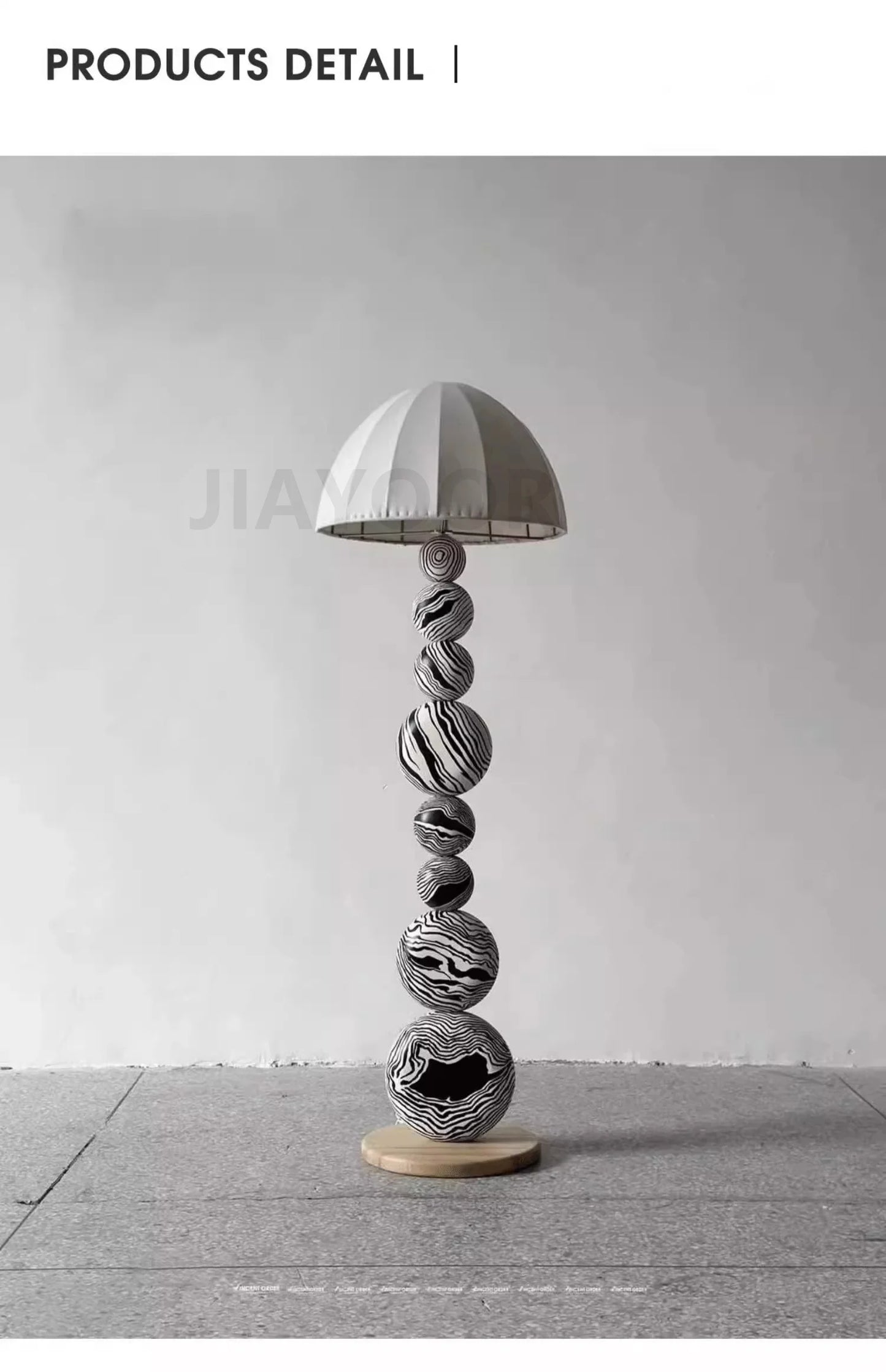 Medieval Zebra Floor Lamp Living Room Sofa Standing Lamp Creative Design Bedroom Decoration Desk Lamp Sphere Ornament Light LED