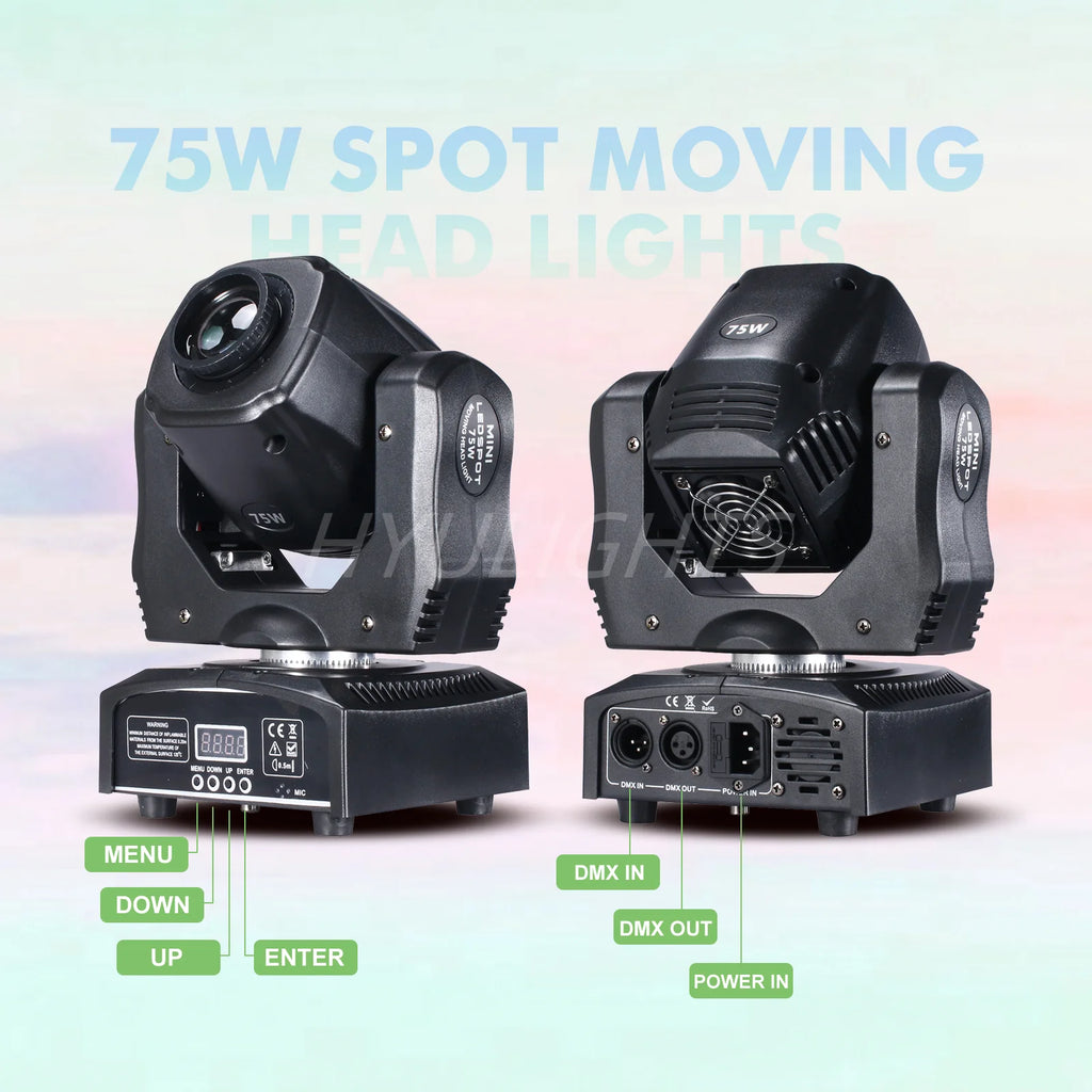LED 75W Mini Led Spot Moving Head Light Gobo Beam 60W Moving Heads Lights Super Bright  LED DJ Spot Light