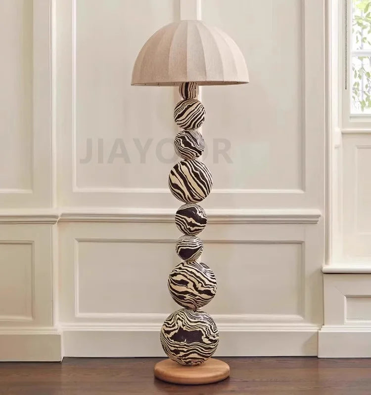 Medieval Zebra Floor Lamp Living Room Sofa Standing Lamp Creative Design Bedroom Decoration Desk Lamp Sphere Ornament Light LED