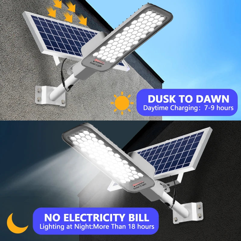 Solar Street Light Outdoor Dusk to Dawn Solar Lights Outdoor with and Remote Control Solar Parking Lot Lights for Courtyard