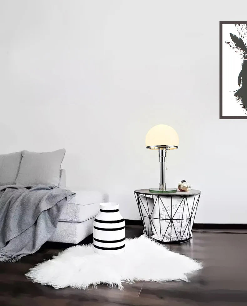 Bauhaus Lamp White Table Lamp Danish Designer Nordic Bedroom Bedside Simple Glass Table Light for Living Room