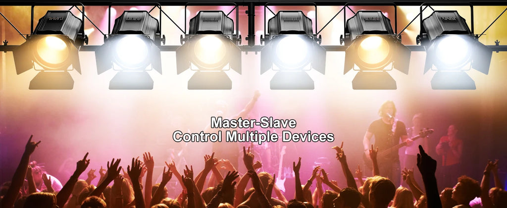 Yiflamefly 200W COB Par Lights Linear Spotlights With Barn Door Warm&Cold White Stage Lights DMX512 DJ Lights For Party Concert