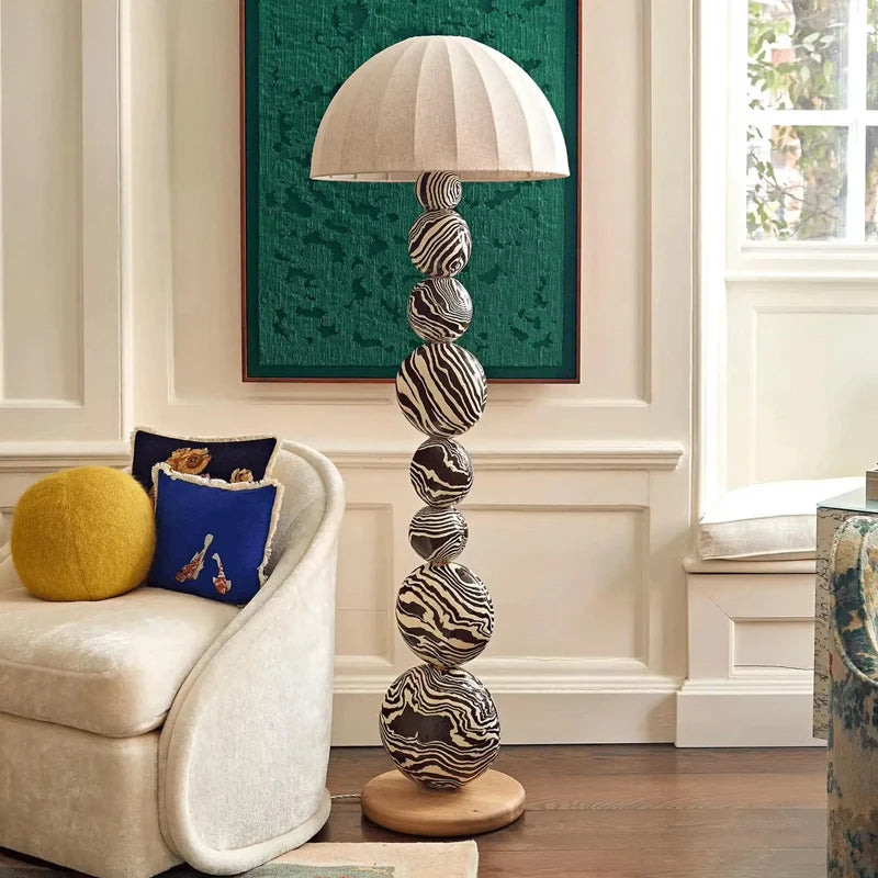 Medieval Zebra Floor Lamp Living Room Sofa Standing Lamp Creative Design Bedroom Decoration Desk Lamp Sphere Ornament Light LED