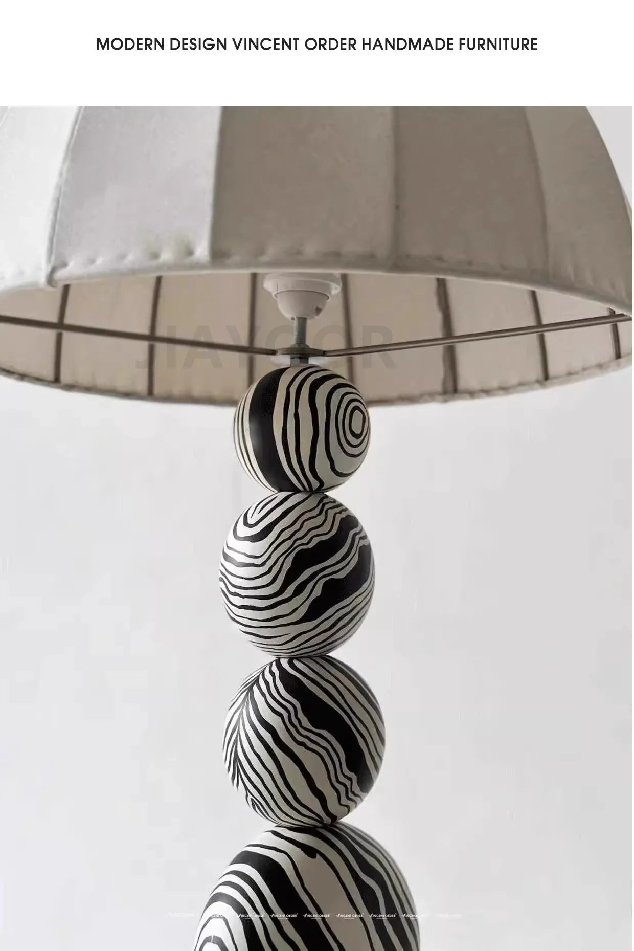 Medieval Zebra Floor Lamp Living Room Sofa Standing Lamp Creative Design Bedroom Decoration Desk Lamp Sphere Ornament Light LED