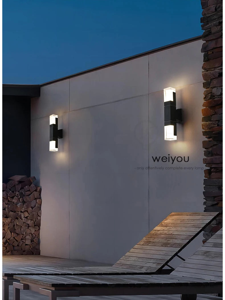 PIR Sensor outdoor wall lamp waterproof courtyard lamp modern minimalist corridor staircase lamp villa front door lamp garden