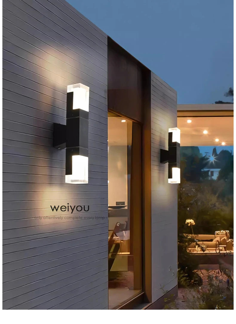 PIR Sensor outdoor wall lamp waterproof courtyard lamp modern minimalist corridor staircase lamp villa front door lamp garden